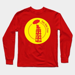 Sea Side Cove Lifeguard Logo Red and Yellow Long Sleeve T-Shirt